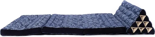 Vista 9 de Leewadee Tapete de 3 pliegues XXL con cojín triangular, almohada firme para TV, colchón plegable con cojín hecho de kapok ecológico, 67 x 31 CBT1