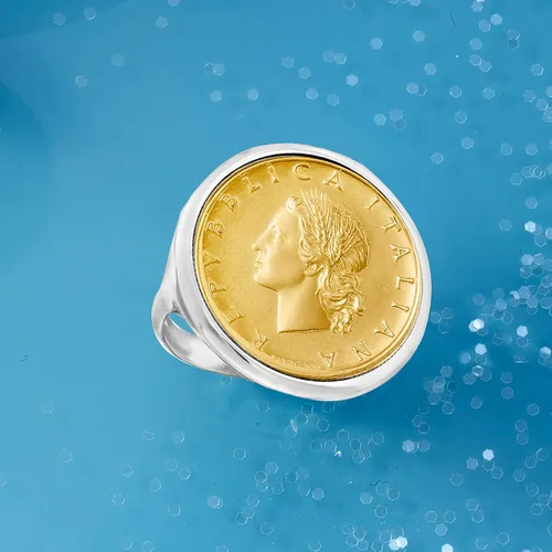 Vista 6 de Ross-Simons Italian Genuine 20-Lira Coin Ring in Sterling Silver