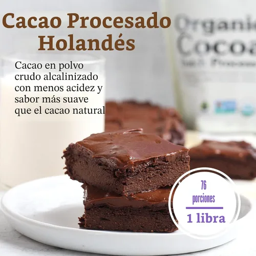 Vista 3 de NuNaturals Cacao en polvo orgánico de comercio justo sin azúcar, proceso holandés premium para beber y hornear, 1 libra
