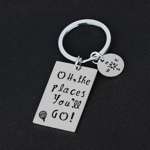 Vista 5 de Regalo de graduación Oh The Places You Will Go llavero regalos inspiradores para graduados (llavero)
