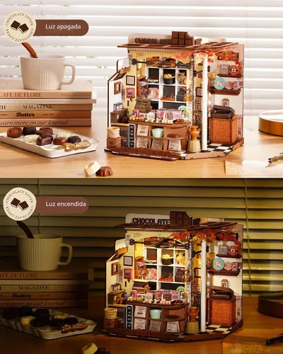 Vista 4 de Rolife Henry's Chocolate Shop Kit de casa de muñecas en miniatura