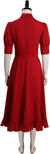 Vista 3 de Disfraz de película de terror para cosplay, vestido rojo para adultos, mujeres, fiesta de Halloween para mujeres