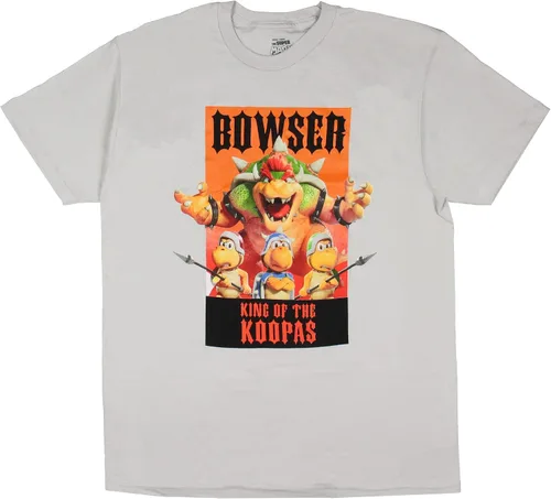 Vista 2 de Super Mario Bros Movie Shirt - Camiseta para hombre con diseño de Bowser King Of The Koopas