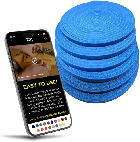 Vista 16 de TOFL Kit de Cordones para Guante de Béisbol Cordones de Cuero para Reparación de Guantes de Béisbol y Sóftbol - Tiras de 72 Pulgadas de Largo