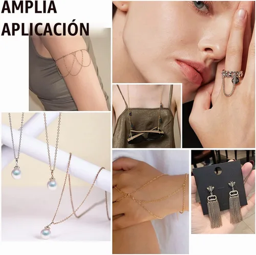 Vista 6 de PH PandaHall Cadenas de collar para fabricación de joyas, 32 pies 2mm cadenas de bordillo de eslabones torcidos de hierro cadena cruzada cadena