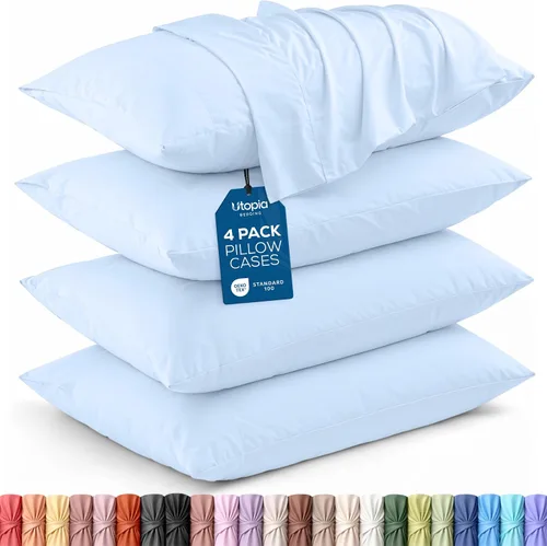 Vista 75 de Utopia Bedding - Juego de 2 fundas de almohada tamaño estándar, con cierre de sobre, tela de microfibra cepillada suave, resistentes al encogimiento
