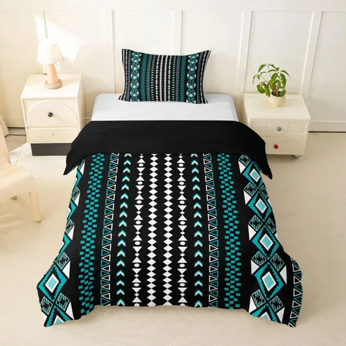 Vista 22 de Erosebridal Bohemian Duvet Cover Twin Country Southwestern Comforter Cover for Kids Teens Boho Aztec Arrows Diamond Bedding Set Black Gray Geometric