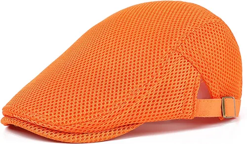 Vista 9 de DIYDECAL Sombrero de verano de malla transpirable para hombre, ajustable, boina de hiedra, gorra plana Gris claro