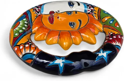 Vista 3 de Eclipse - Figura de pared pintada a mano para interiores y exteriores, multicolor, esmaltada