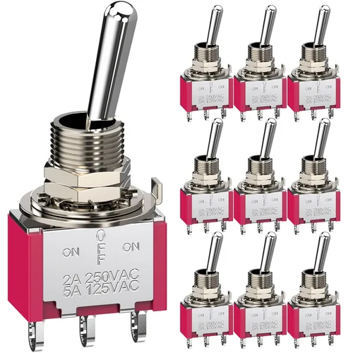 Vista 11 de Interruptor de palanca AC 5A/125V 2A/250V 3 pines On/On 2 Posiciones SPDT Mini Interruptor de palanca miniatura Tablero de salpicadero de coche