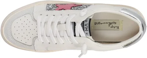 Vista 4 de VINTAGE HAVANA Mujeres Quinn Glitter Lace Up Zapatillas Zapatos Casual - Blanco
