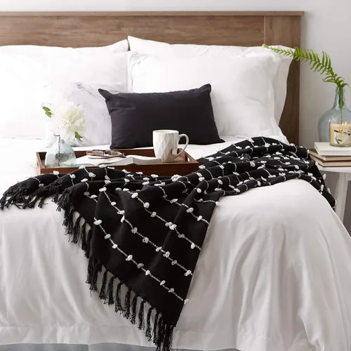 Vista 7 de DII Colección de mantas Woven Loop, 50x60, negro