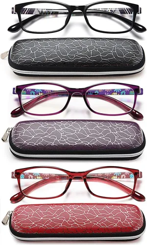 Vista 13 de EYEURL Lentes de lectura para mujeres y hombres, bloqueo de luz azul, 0.00 anti fatiga ocular, TR90 lentes de marco rectangular ultraligero
