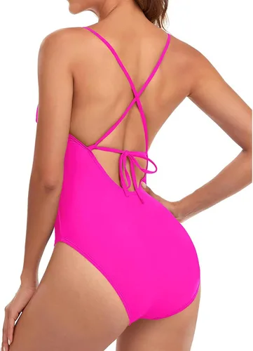 Vista 2 de Tempt Me Traje de baño sexy de una pieza con cuello en V para mujer
