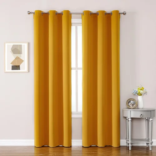 Vista 177 de ChrisDowa - Cortinas cortas para ventana de 40 pulgadas para dormitorio - Cortinas cortas con ojales y aislamiento térmico para oscurecer