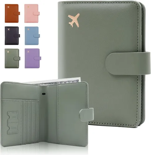 Vista 11 de Melsbrinna Funda de cuero prémium para pasaporte, impermeable, con bloqueo RFID, cartera de viaje con soporte para bolígrafo, bonito libro