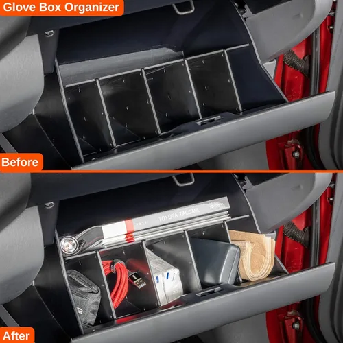Vista 3 de Vehicle OCD - Divisor de consola central, bandeja y organizador de guantera para Toyota Tacoma (2005-2015) - Fabricado en Estados Unidos