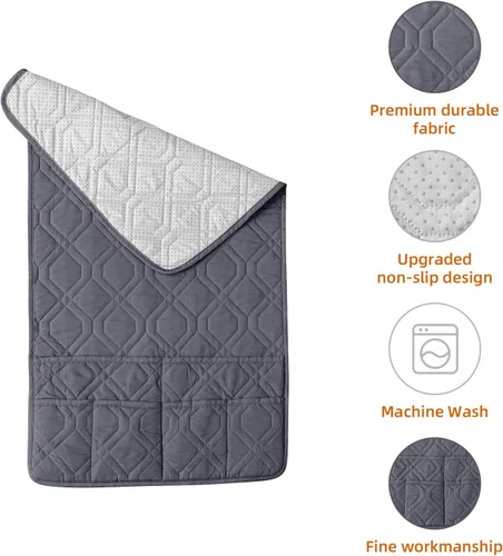 Vista 2 de Funda impermeable para reposabrazos de sofá de 1/2/3 plazas, con bolsillo, antideslizante, protector acolchado de muebles para sofá reclinable