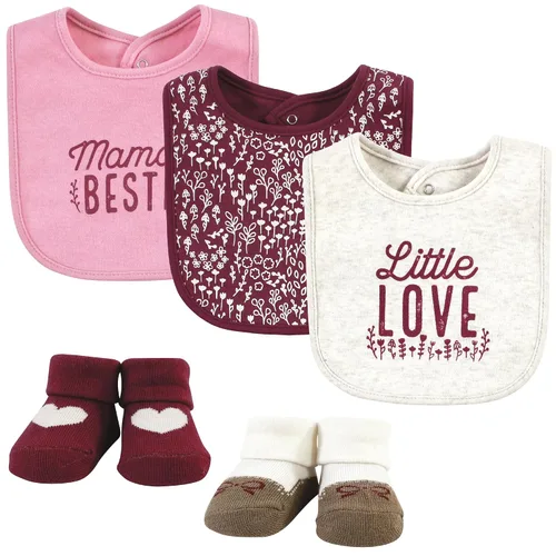 Vista 18 de Hudson Baby Conjunto de babero y calcetines unisex de algodón para bebé, Tamaño único Chica Calabaza