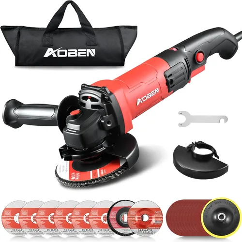 Vista 11 de AOBEN Amoladora angular inalámbrica de 4-1/2 pulgadas, herramienta de amoladora con batería de 21V, amoladoras eléctricas de potencia, motor sin