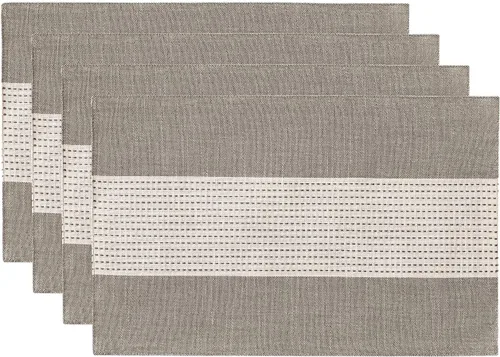 Vista 23 de Wracra Juego de 4 manteles individuales de lino, 12 x 18 pulgadas, manteles individuales de macramé para mesa de cocina y resistentes al calor Aqua