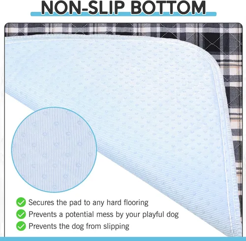 Vista 3 de Almohadillas lavables para orina de perros, 18 x 24 pulgadas, 2 unidades, almohadilla de parto para entrenamiento de cachorros, protector de suelo