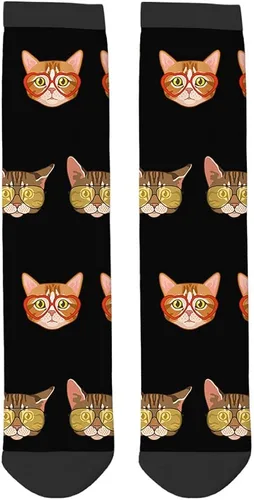 Vista 4 de AOYEGO Calcetines divertidos con guirnalda de bombillas brillantes, calcetines casuales novedosos, diseño de color de contraste para mujeres