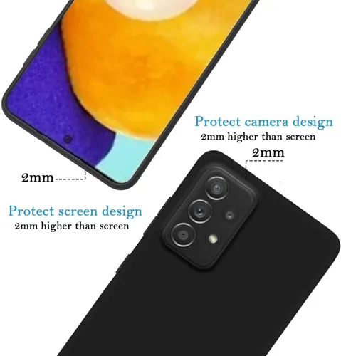 Vista 4 de Funda personalizada para Samsung Galaxy A53 5G, funda protectora de poliuretano termoplástico suave contra arañazos, color negro