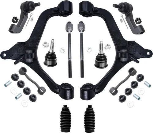 Vista 41 de Detroit Axle – 12 brazos de control superiores e inferiores delanteros con rótulas, barras de unión exteriores e interiores con topes, barras