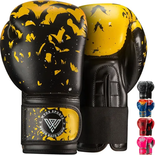 Vista 9 de WYOX Guantes de boxeo para niños de 4 onzas, 6 onzas, 8 onzas, guantes de boxeo juveniles para niños y niñas de 3 a 15 años, guantes de boxeo