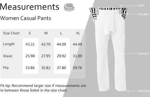 Vista 6 de VOIKERDR - Pantalones de trabajo largos, elásticos, pierna recta, cintura alta con cinturón, para mujer