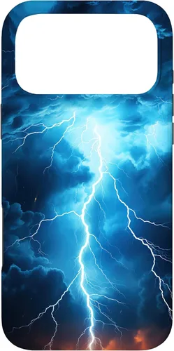 Vista 22 de Cool Blue Lightning Bolt Storm Wild Nature Sky Graphic Art Case for iPhone 17