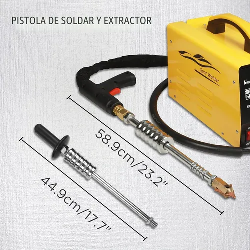 Vista 4 de PLAYOCCAR - Kit de reparación de abolladuras para soldador de pernos (110 V, 3500 A, multipunto)