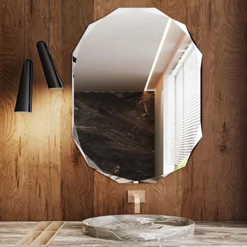 Vista 6 de AUYHM Espejo ovalado, espejo de baño pequeño de 20 x 28 pulgadas, espejos de baño, espejo negro para baño, espejos ovalados para baño, espejo