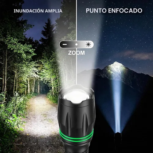 Vista 8 de HAUSBELL Linterna de 2000 lúmenes, paquete de 2 luces LED tácticas súper T8 Negro 2Pack