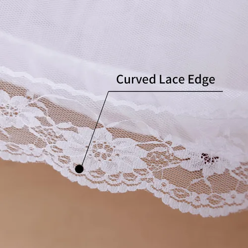 Vista 6 de BBSET Falda de crinolina hinchada de tul para mujer, con 6 argolla y 2 bolsillos, falda larga para quinceañera, boda, vestido de novia, vestido