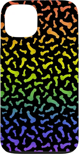 Vista 7 de Funda negra con diseño de pene o polla arcoíris para iPhone 17