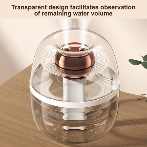 Vista 5 de Humidificador, humidificador de escritorio silencioso de niebla fría USB de 3 litros con luz nocturna y boquilla doble giratoria de 360° de 20 horas