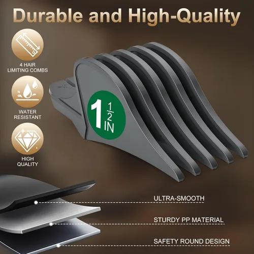 Vista 5 de Juego de protectores de cortapelos de 1.25 pulgadas, 1.5 pulgadas, 1.75 pulgadas, 2 pulgadas, compatibles con la mayoría de cortadoras Wahl, guías