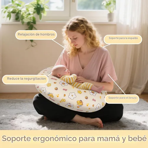 Vista 3 de x-vesolje Almohada de lactancia para bebés para lactancia, almohada ajustable para alimentación con biberón, almohada de apoyo de lactancia