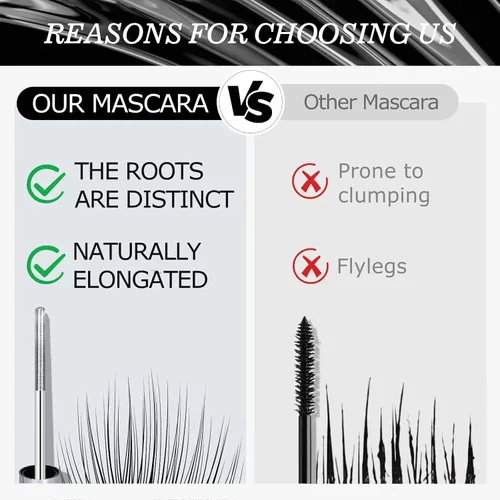 Vista 8 de Black Metal Wand Mascara, Iron Wand Mascara for Thin Short Sparse Lashes Negro