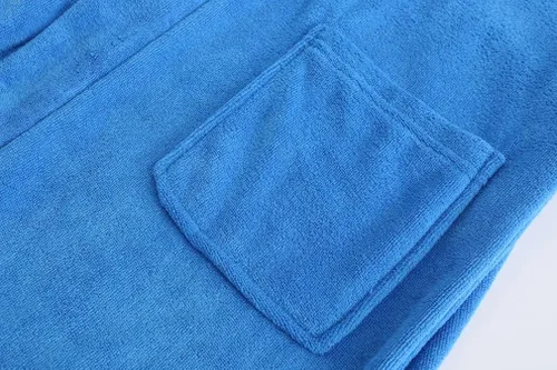 Vista 5 de E.W Apparel Bata de baño con capucha para niños y niñas, de algodón, toalla de rizo suave, bata de tela de rizo de 5 a 16 años