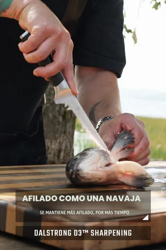 Vista 2 de Cuchillo de filete Dalstrong de 7 pulgadas, acero alemán forjado HC, 58+ HRC, hoja flexible, para filetear pescado, deshuesar pollo y recorte