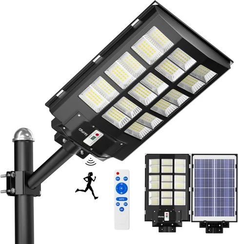 Vista 11 de Ofuray Of-800W Luces solares de calle para exteriores, 80000 lm, luces solares de seguridad de inundación, luces de estacionamiento, del atardecer