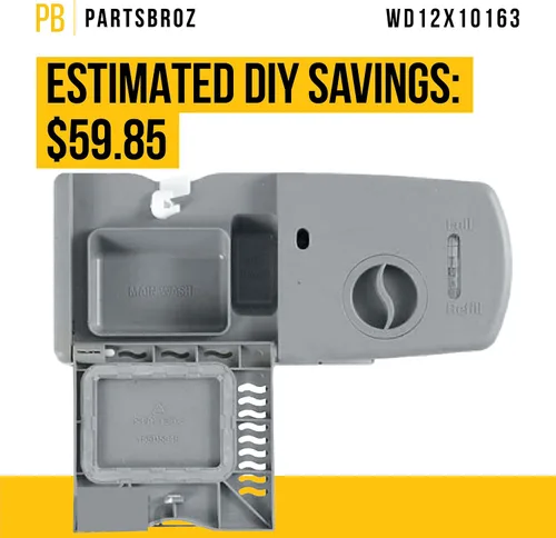 Vista 4 de PartsBroz WD12X10163 - Tapa de enjuague para dispensador de detergente, compatible con lavavajillas General Electric Hotpoint. Sustituye a AP3767572