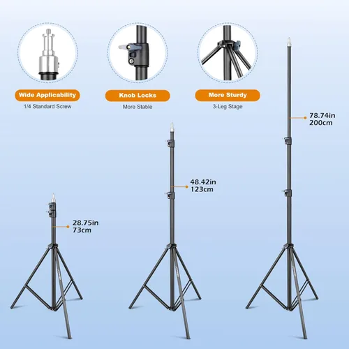 Vista 3 de UBeesize Softbox Kit de iluminación para fotografía, 30 x 30 pulgadas, kit de iluminación profesional Softbox con 2 bombillas de 40 W E26 Socket