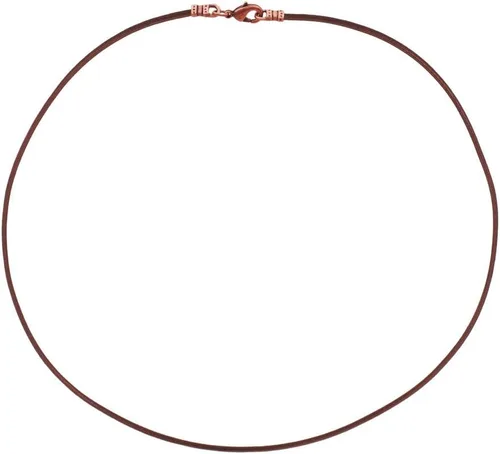 Vista 2 de Collar con cuerda de cuero marrón fino de 1.8 mm, cobre antiguo