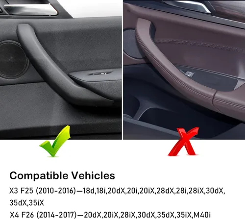 Vista 2 de Jaronx Compatible con fundas de manija de puerta BMW X3 F25/X4 F26, 3 piezas fundas interiores para manija de tirador de puerta para BMW X3 F25 Beige