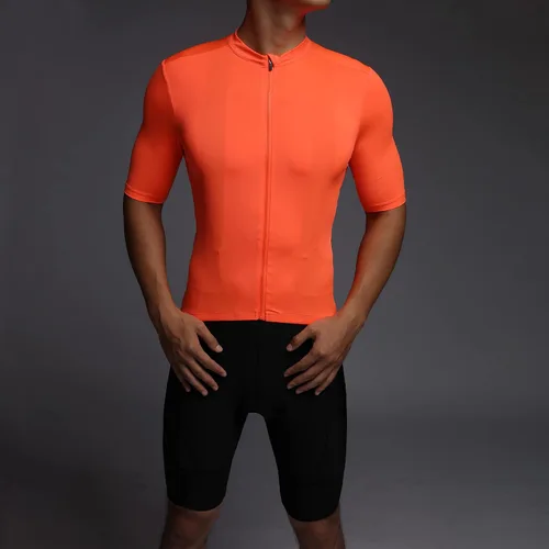 Vista 3 de Maillot de ciclismo para hombre, con bolsillo con cremallera, manga corta, ligera, Aero Race Fit, camiseta de ciclismo UPF 50+