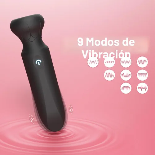 Vista 3 de Vibrador bala para mujeres con 10 potentes modos de vibración, juguete sexual de rosa de silicona completa, vibración para punto G y clítoris, Negro